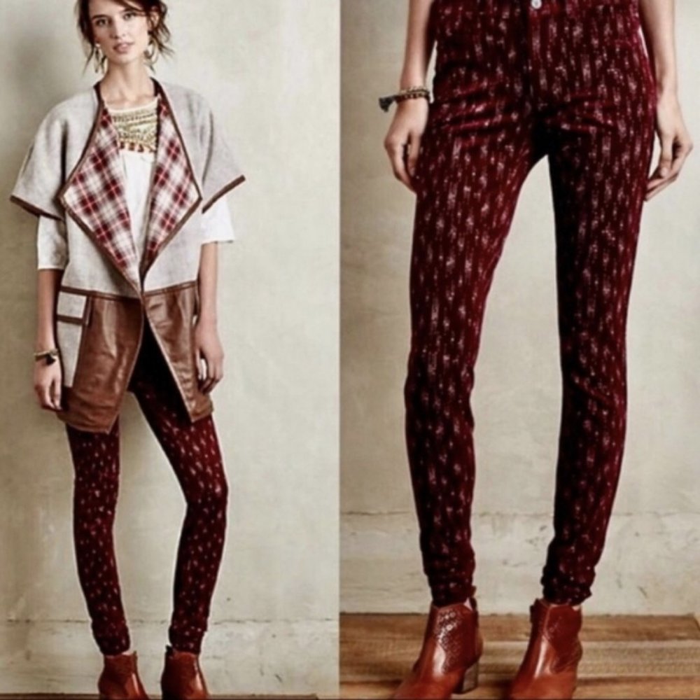 Anthropologie Pilcro Serif Printed Cords